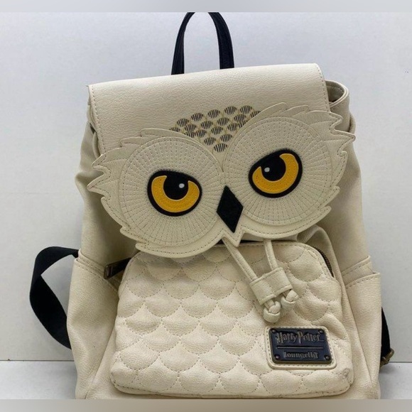 Loungefly x Harry Potter Hedwig the Owl Faux Leather Mini Backpack Bag Purse